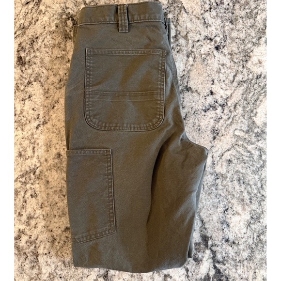 Carhartt double knee work pants olive green men's 33x34 reinforced *small hole* - Picture 8 of 8